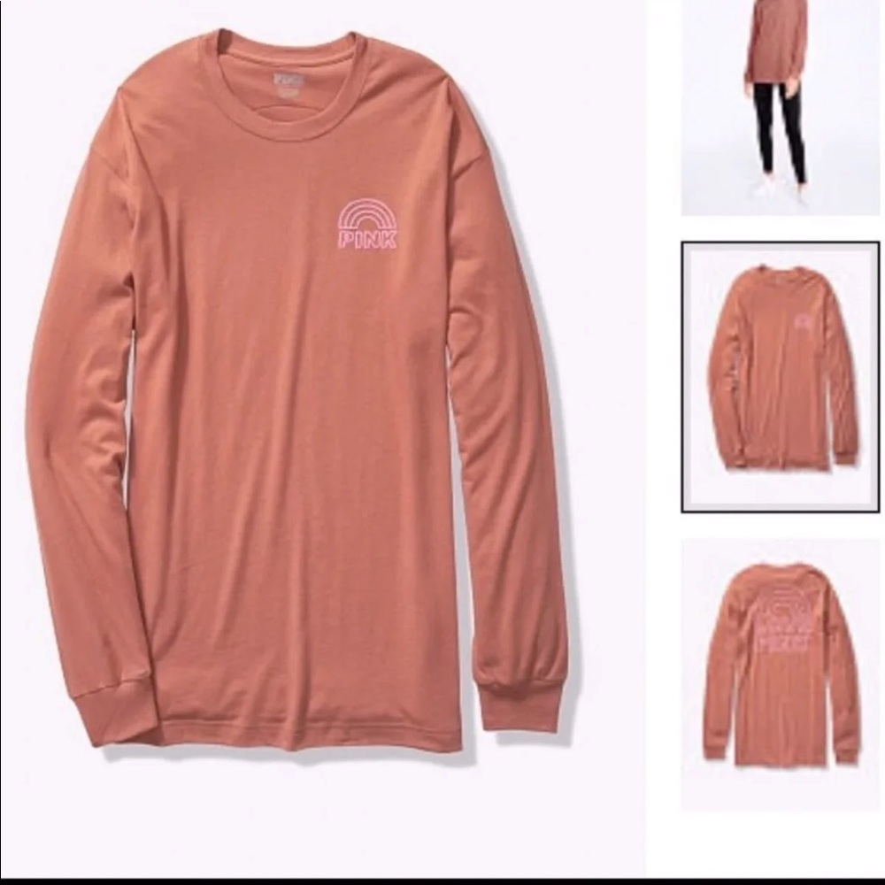 Vs pink campus long sleeve tee lg